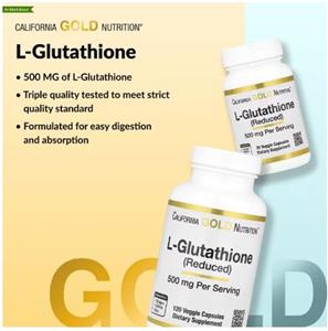 California Gold Nutrition, L-Glutathione (Reduced), 500 mg, 120 Veggie  Capsules