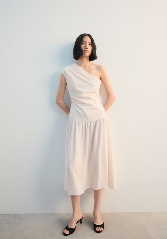 NWT Mango Asymmetrical pleated dress