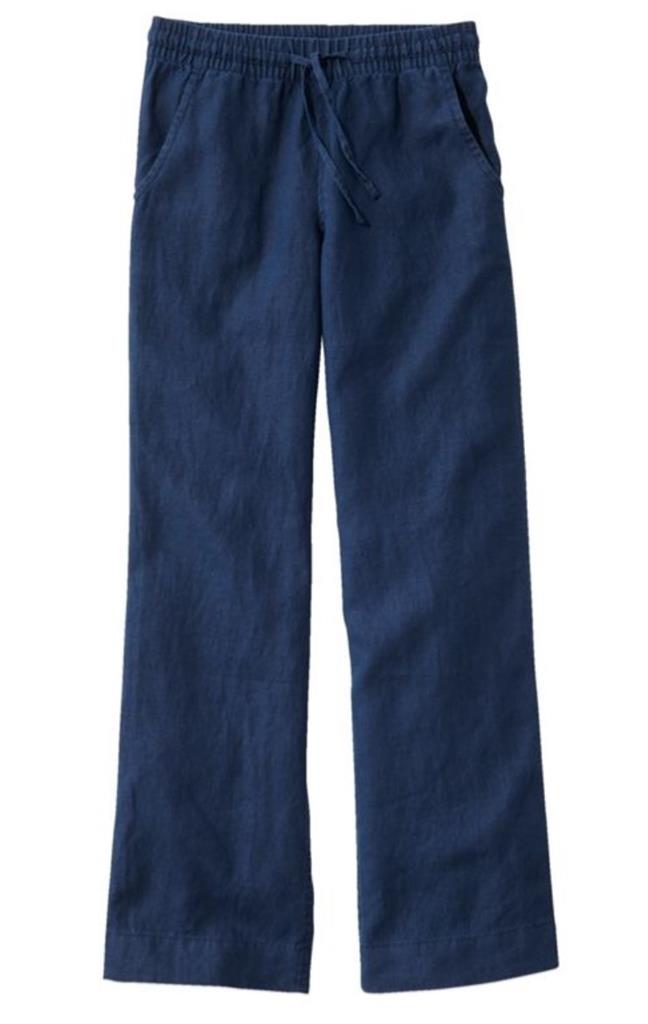NWT llbean Women's Premium Washable Linen Pull-On Pants - Picture 3 of 4