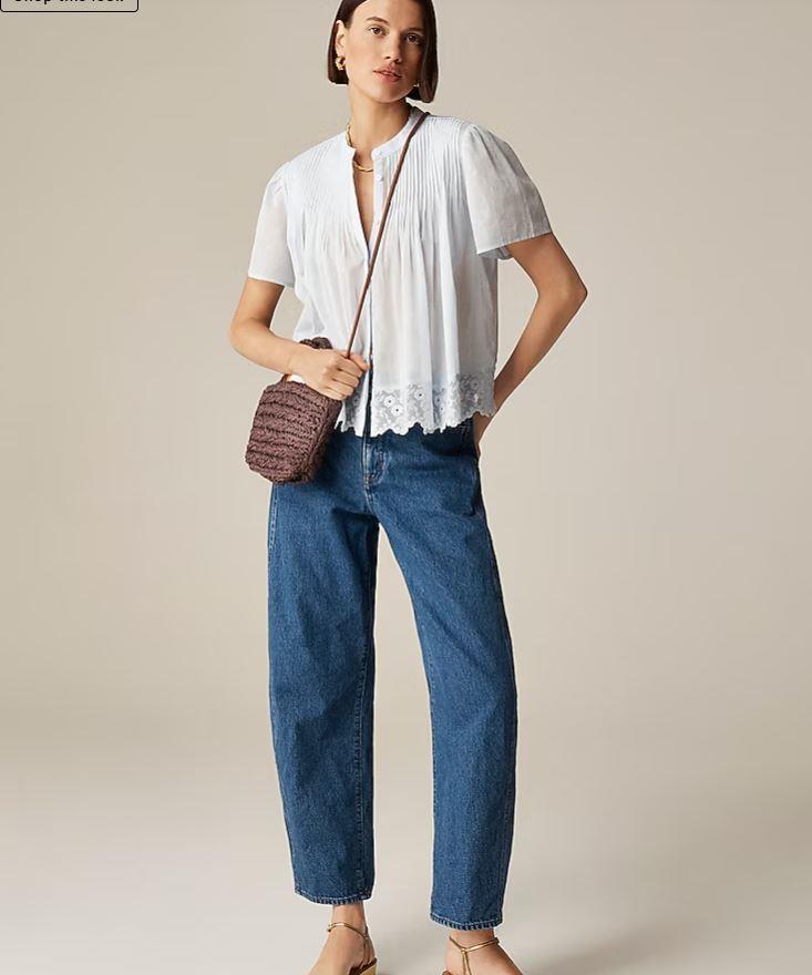 Marina crewneck cardigan in textured cotton blend - Picture 4 of 5