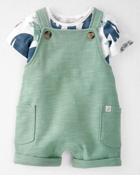 NWT carters Baby 2-Piece Organic Cotton Shortall Set
