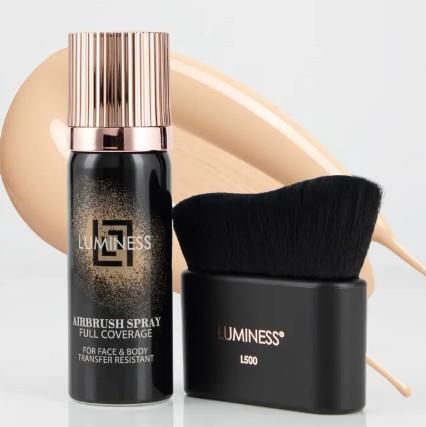 NWT Luminess AirbrushSpray FullCoverageFoundation with BuffingBrush-LightFair010