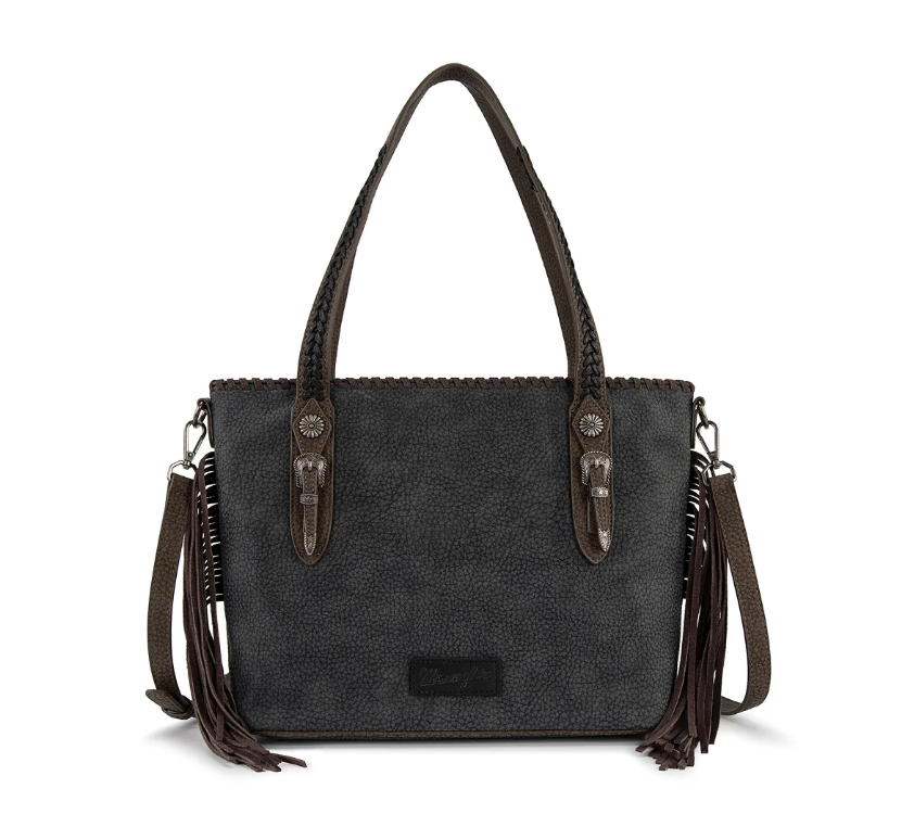 NWT Montana West WG454-2002BK Wrangler Braided Tassel Tote Bag – Black