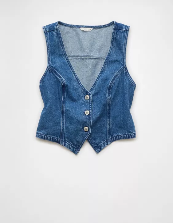 NWT AE Classic Denim Vest