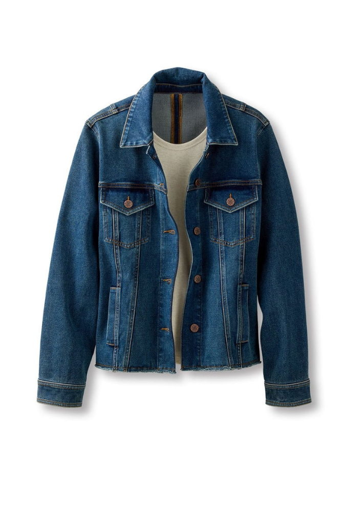 NWT softsurroundings Ultimate Denim Pleated Back Jacket