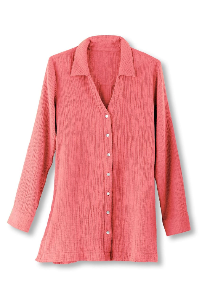NWT softsurroundings Escambia Gauze Tunic Shirt
