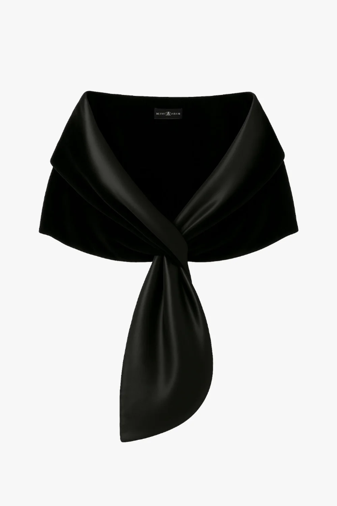 NWT xscape evenings “Rosemary” Velvet and Satin Pull Through Shawl Wrap
