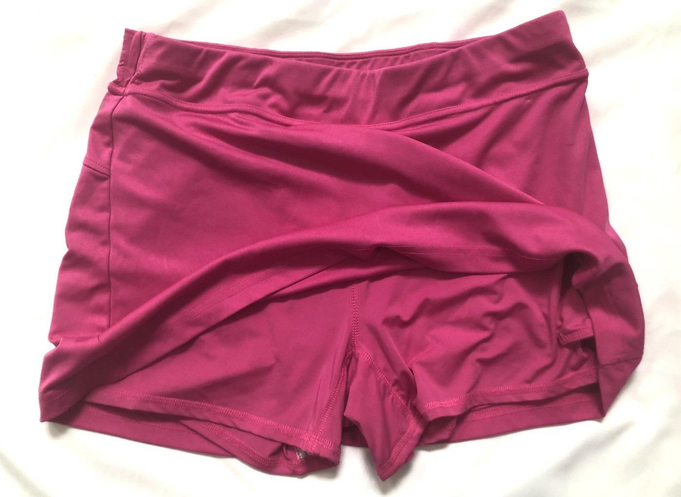 как выглядит Grand Slam Skort Pink Back Pleats Tennis / Golf Skirt w/ Shorts Sz Large фото