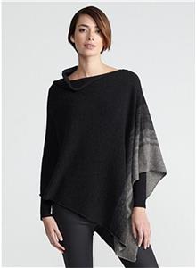 NWT EILEEN FISHER Poncho in Supersoft Yak & Merino Wool Ombre Stripe ...