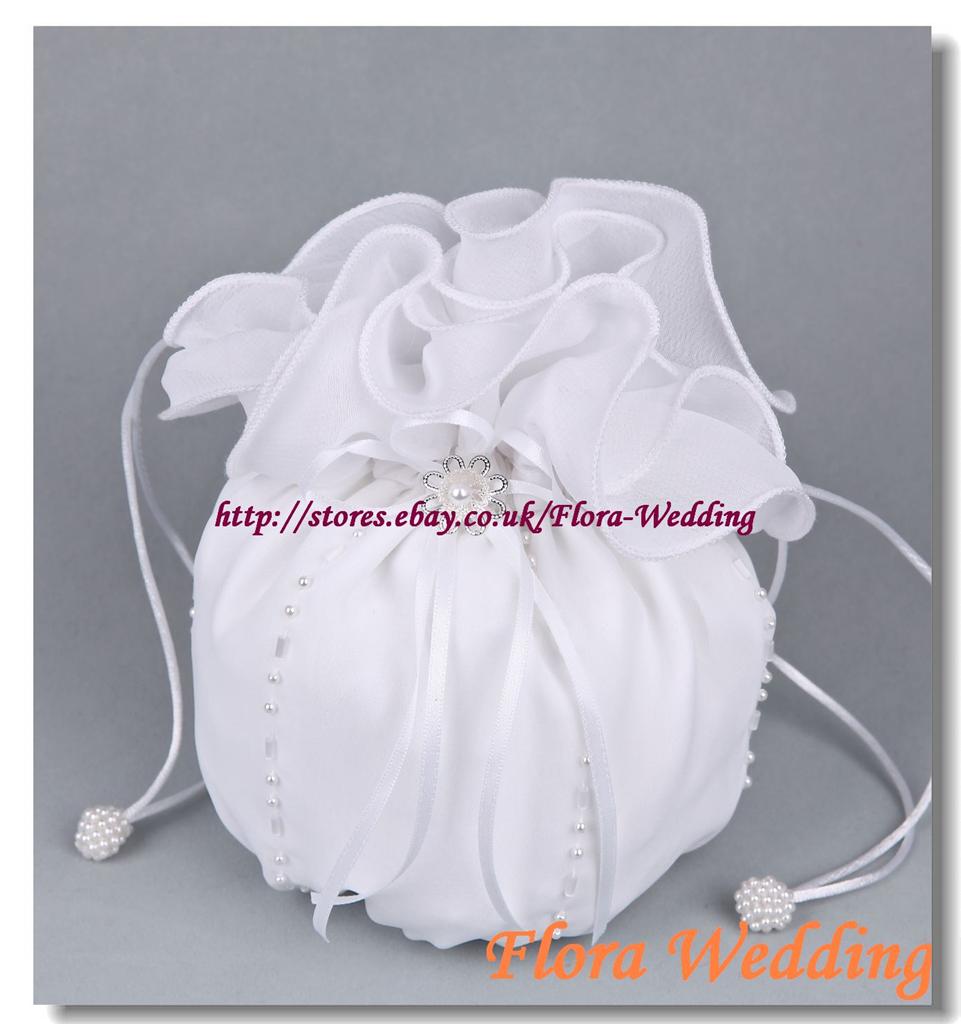 Chiffon Bridal Dolly Bag//Flower Girl Bridesmaid Handbag//Communion Pouch,beads