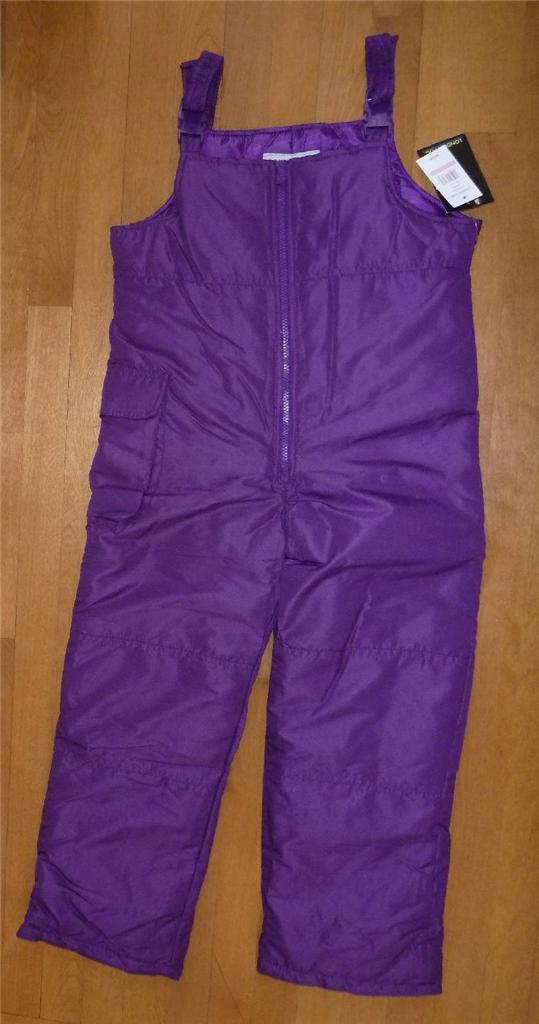 Girls LONDON FOG Black Pink Purple SNOW BIBS PANTS Ski pants Size 5-6 ...