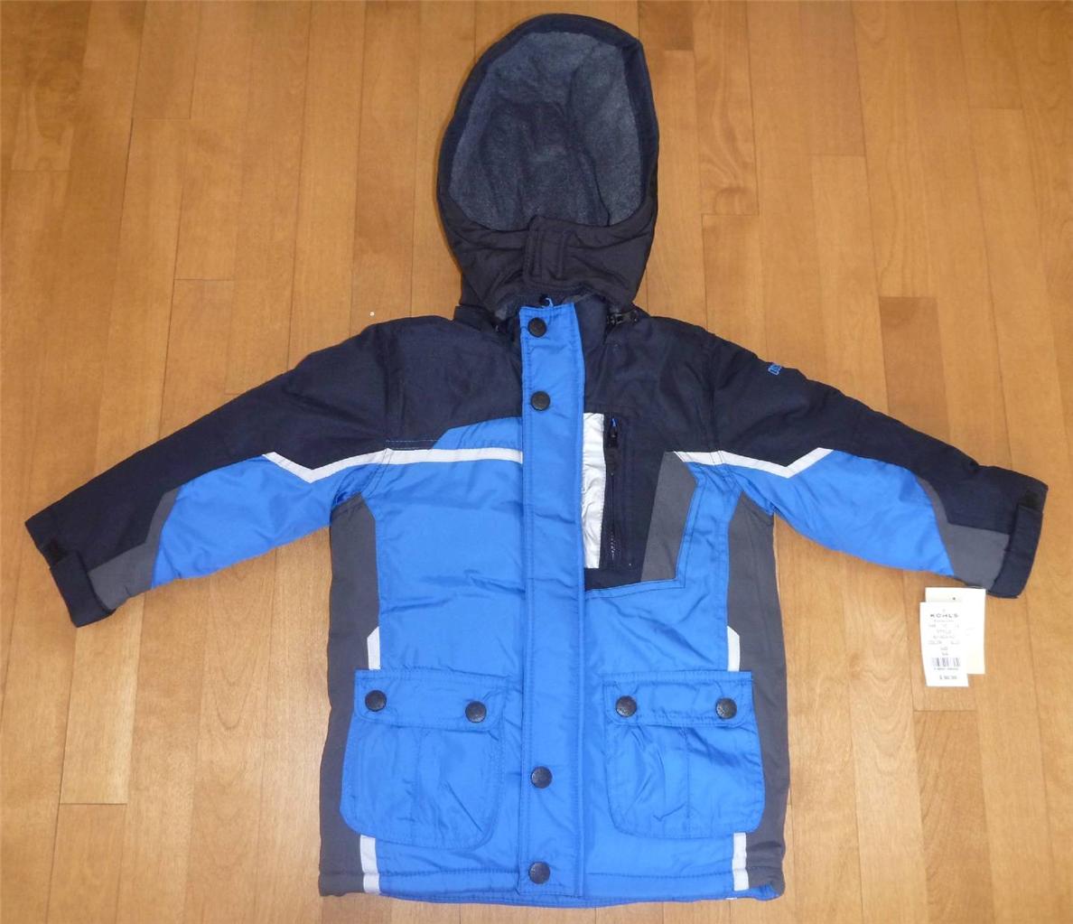 NWT Boys OSHKOSH Jacket Winter Coat Size 4 4T Blue or Yellow Fleece ...