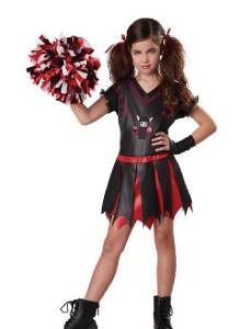Girls VAMPIRE CHEERLEADER costume Size 7-8 10/12 Dress Up black GOTHIC ...
