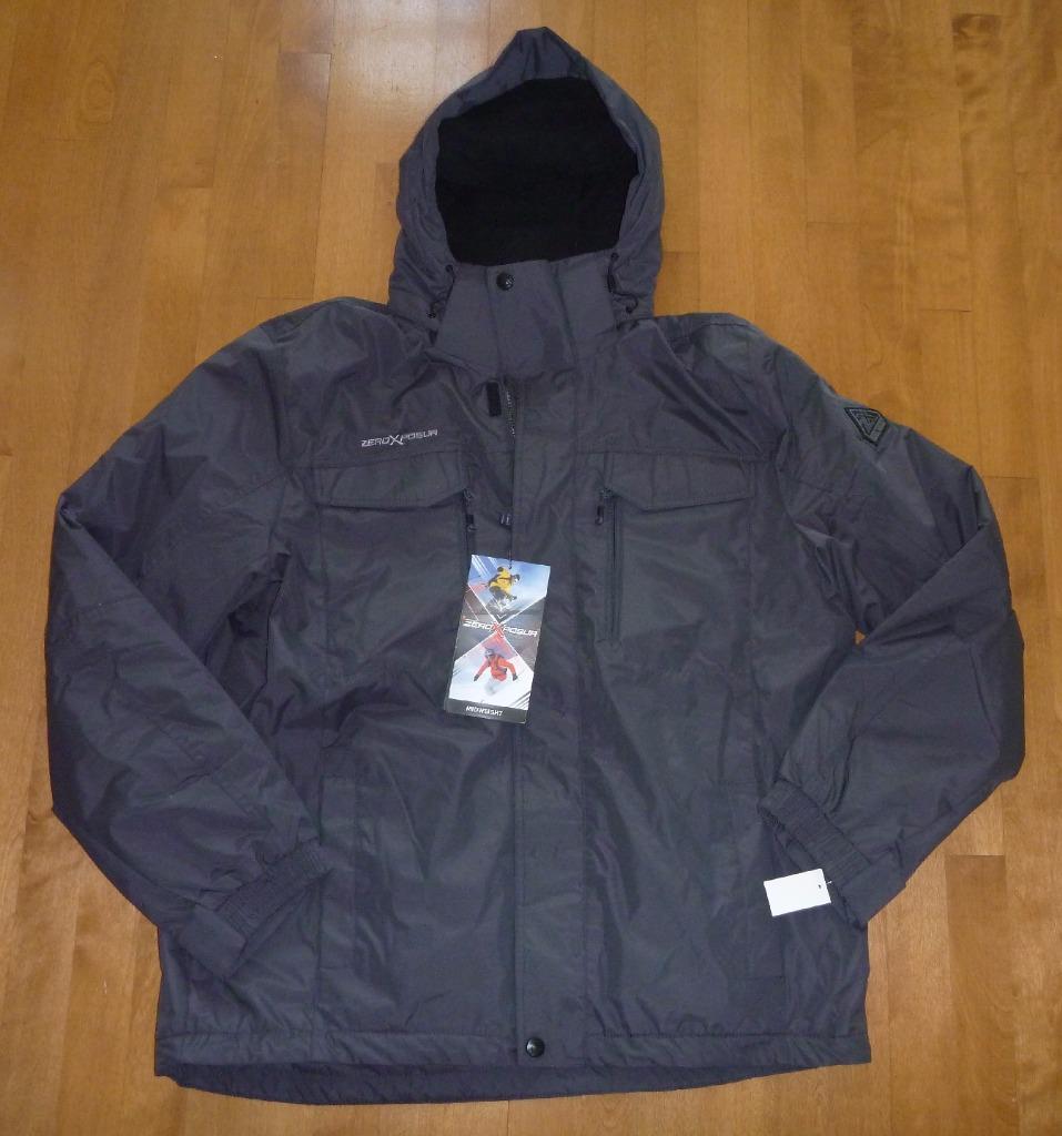 Men ZEROXPOSUR Hooded Parka Jacket Winter coat SIZE L XL Black Gray ...