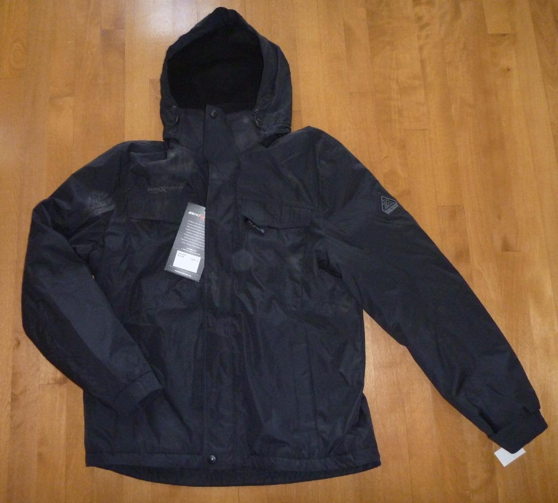 Men ZEROXPOSUR Hooded Parka Jacket Winter coat SIZE L XL Black Gray ...