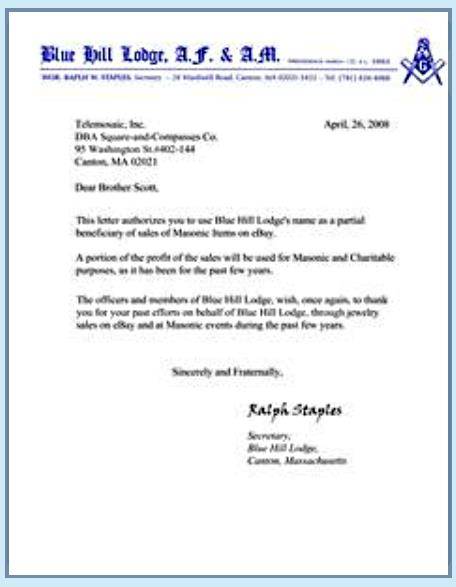 Charity Letter