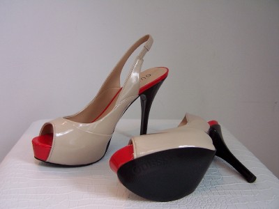 New GUESS Beige Black Red RUTHANN Pumps Shoes All Sizes | eBay