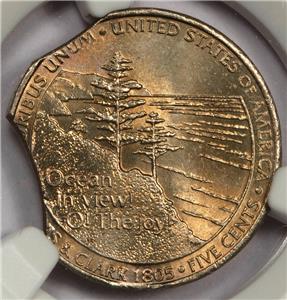 2005 NGC MS64 Double Clips Ocean In View Nickel Mint Error Rainbow