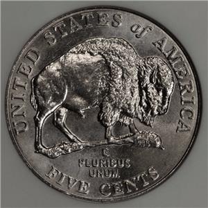 2005 D ANACS MS65 Two Horned Bison Die Chip Nickel Mint Error Very