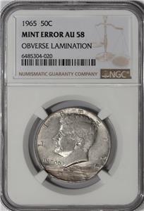 東三省一分 PCGS AU58 1977 PCGS AU58 Missing Clad Layer Defective Planchet Quarter