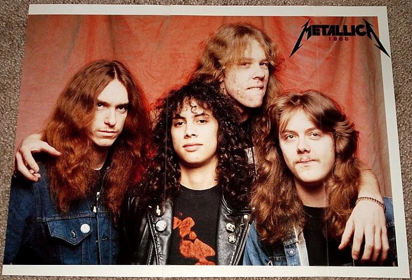 metallica 1985 cliff burton james kirk lars group tribute poster