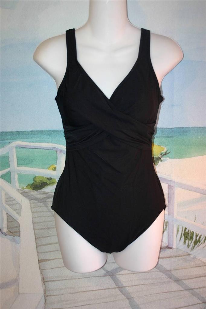 CROSS FRONT JUST MY SIZE SWIMSUIT 10 MISSES WATER AEROBICS TANK SIMPLY ...