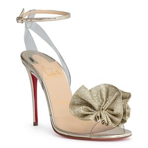 christian louboutin gold fossiliza strap sandals