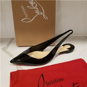 Details about Christian Louboutin V DEC PVC Patent Slingback Flat Sandals Shoes Black $725 Details about Christian Louboutin V DEC PVC Patent Slingback Flat Sandals Shoes Black $725