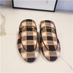 フラットシューズ Princetown Tweed Check Woven Mules Gucci Princetown Tweed Check Woven Mules - Runway Catalog
