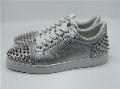 Christian Louboutin VIEIRA 2 Spikes Studded Metallic Sneakers Flat Shoes  $895 | eBay