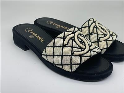 Chanel pearl hotsell slides 218