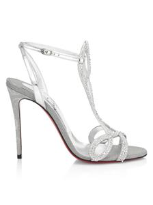 EU 38 クリスチャン ルブタン 24cm Glitter シルバー 141A Christian Louboutin Just Jewel 85 sandals for Women - Silver
