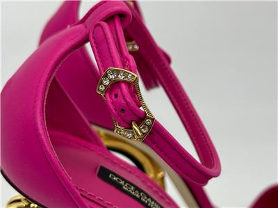 Dolce & Gabbana Keira DG 105 Baroque Logo Heels Leather