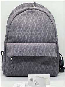 【Christian Louboutin】Zip N Flap logo jacquard backpack Zip N Flap logo jacquard backpack in grey - Christian