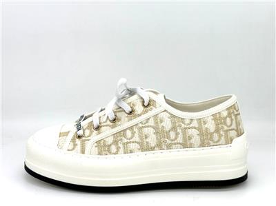 DIOR WALK'N Oblique Lurex Monogram Platform Lace Up Low Top