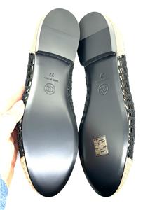 ★【CHANEL】カラフル パステル ローファー CHANEL 25P CC Raffia Crochet Woven Two Tone Cap Toe