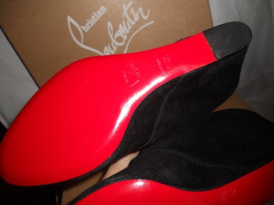 louboutin black suede booties