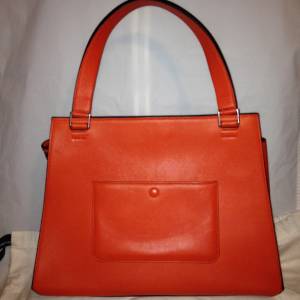 CELINE Edge Medium Leather Tote Shopping Hand Shoulder Bag Shopper Orange Red | eBay