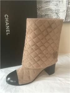 CHANEL 17B Quilted Suede Clover Heart 