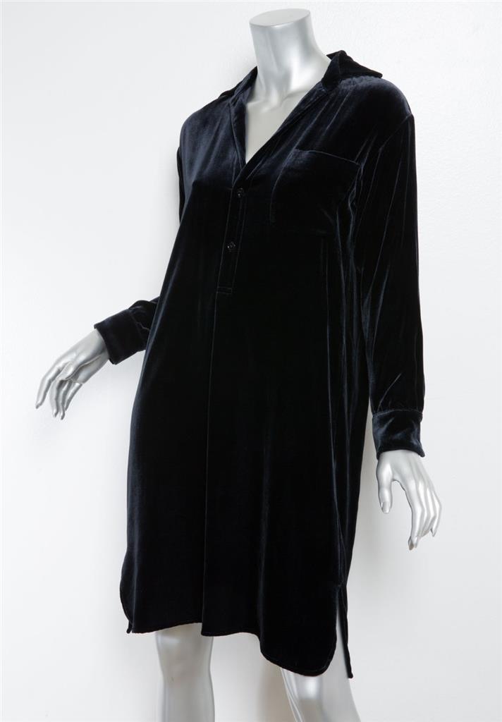 black velvet shirt dress