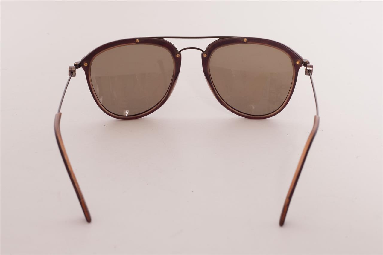 MONCLER Unisex Matte Brown Tortoise Green Lens Round  display picture 1