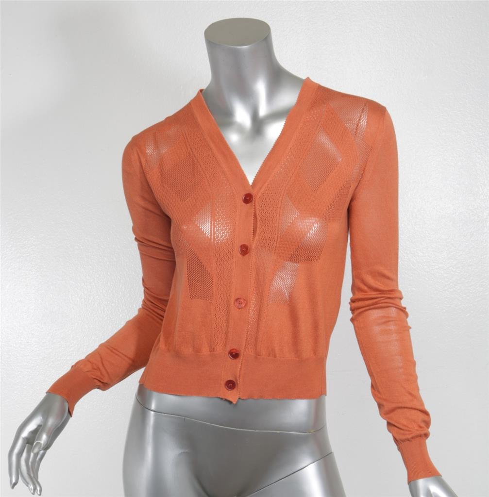 orange button cardigan