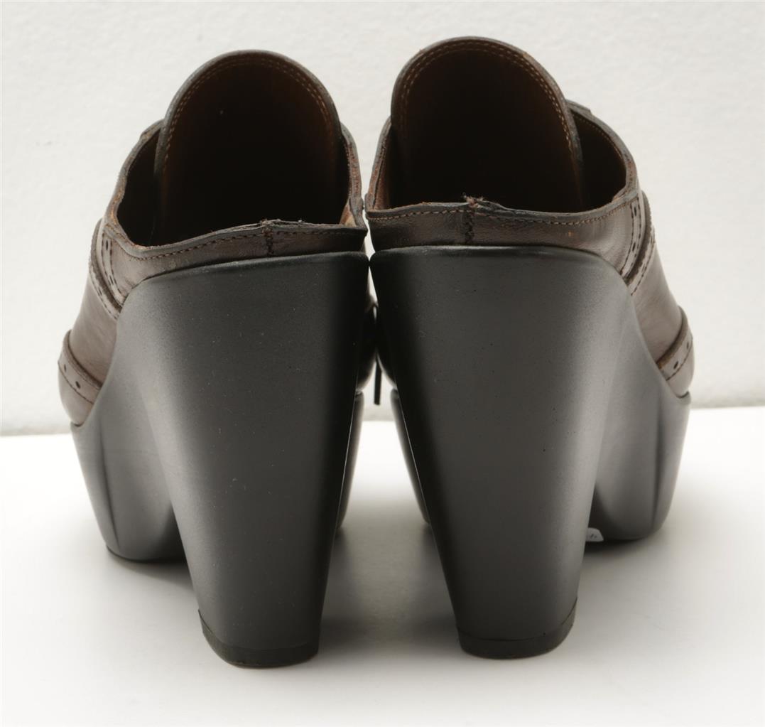 MARNI Womens Brown Leather Brogue Lace-Up Oxford Platform