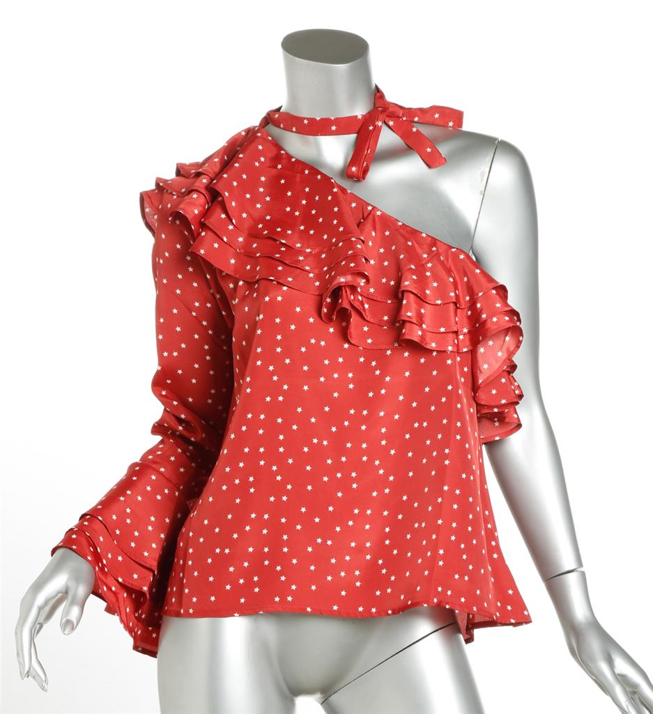polka dot frill top
