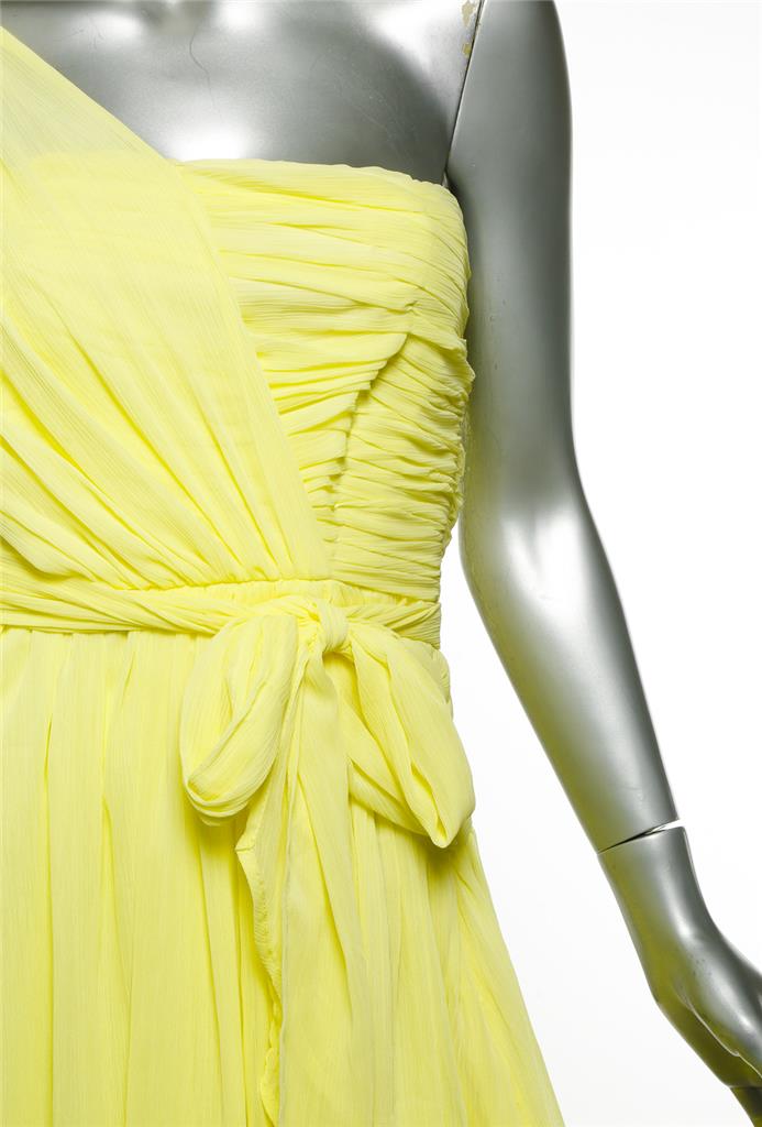 KATE MOSS TOPSHOP Yellow Chiffon One-Shoulder Belted Mini Dress UK8 US4 NEW  | eBay