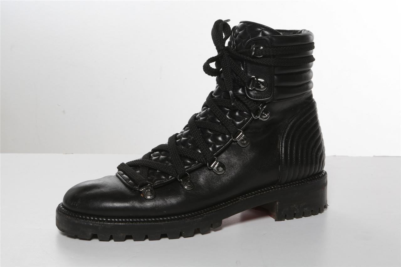 CHRISTIAN LOUBOUTIN Mad Lace Up Black Nappa Leather