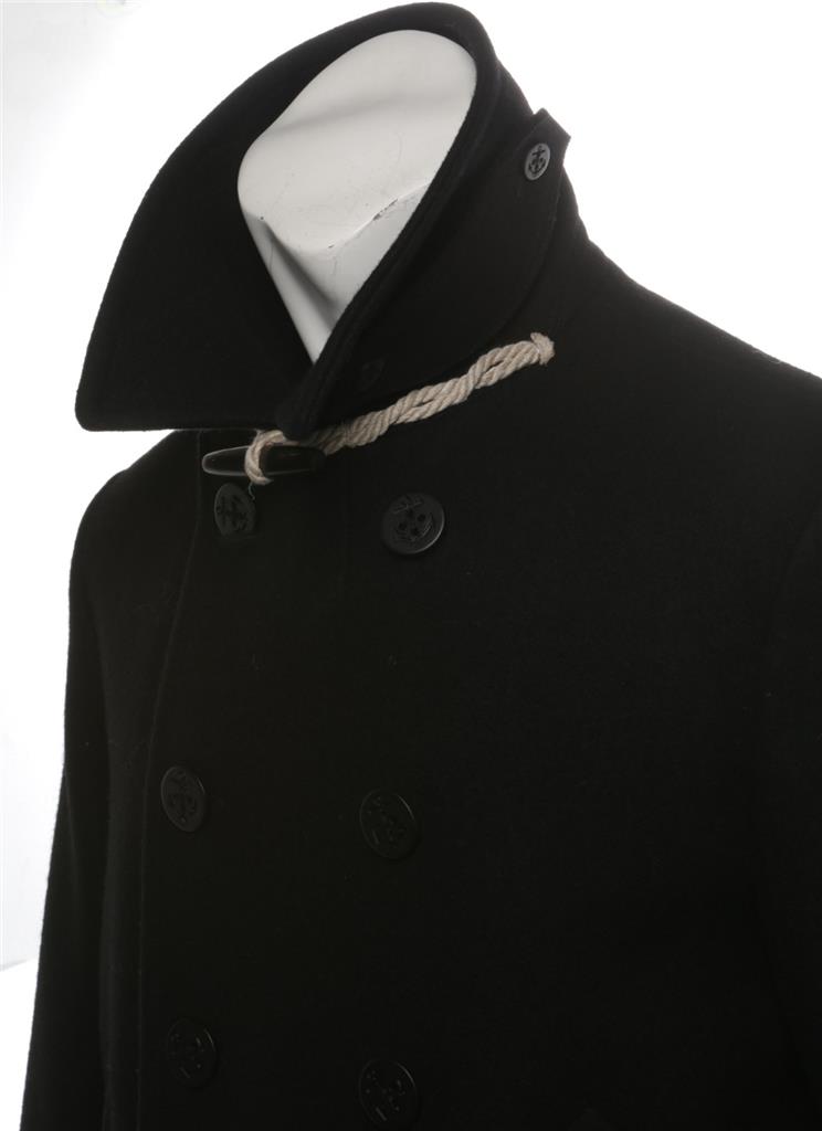 MAISON MARTIN MARGIELA Black Wool Double-Breasted Jacket Pea