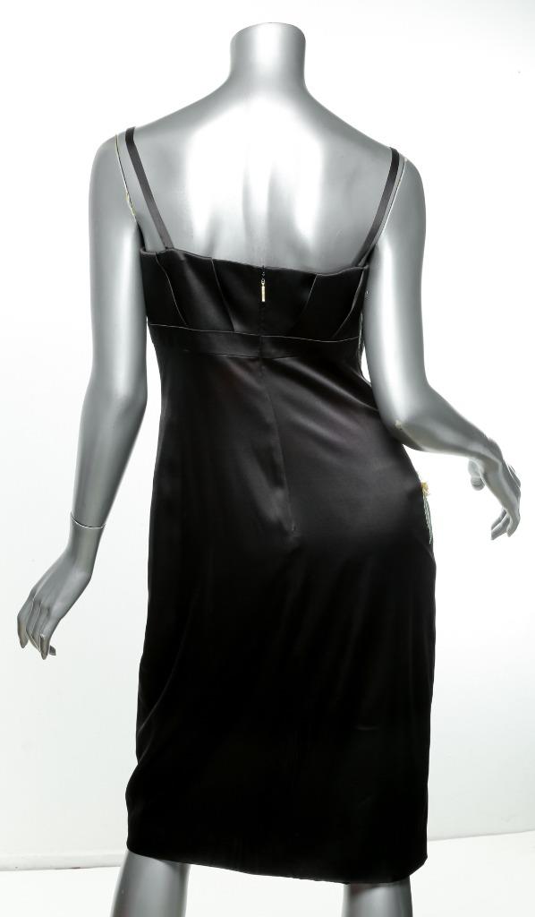 Robe Noire Roberto Cavalli - Brodée Fleur Jaune - Taille IT44 / US8 - Longueur Genou