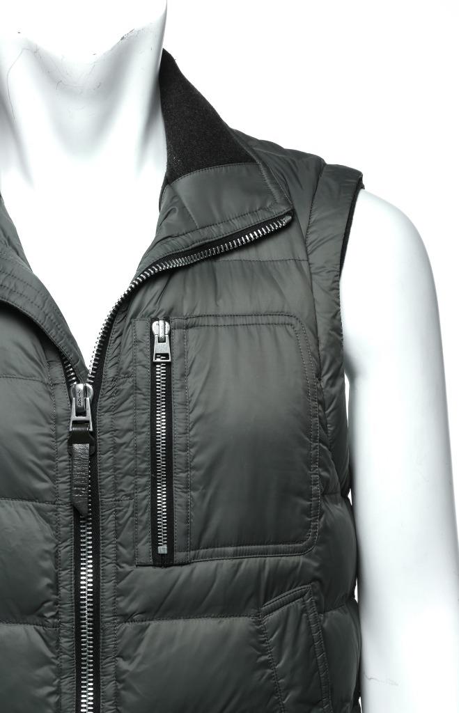 TOM FORD Mens Grey Puffer Vest Zip-Up Quilted Jacket Coat
