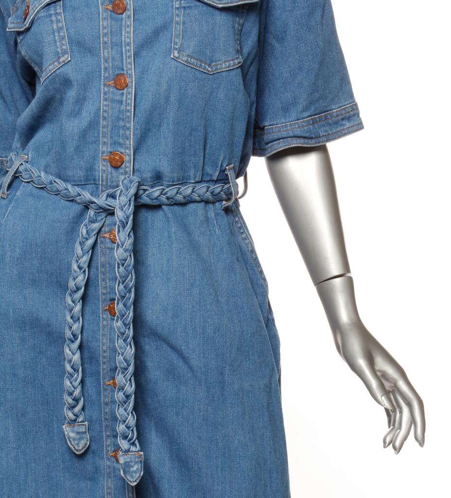 M.I.H. JEANS Jean Dress Womens Blue Denim Belted Knee-Length